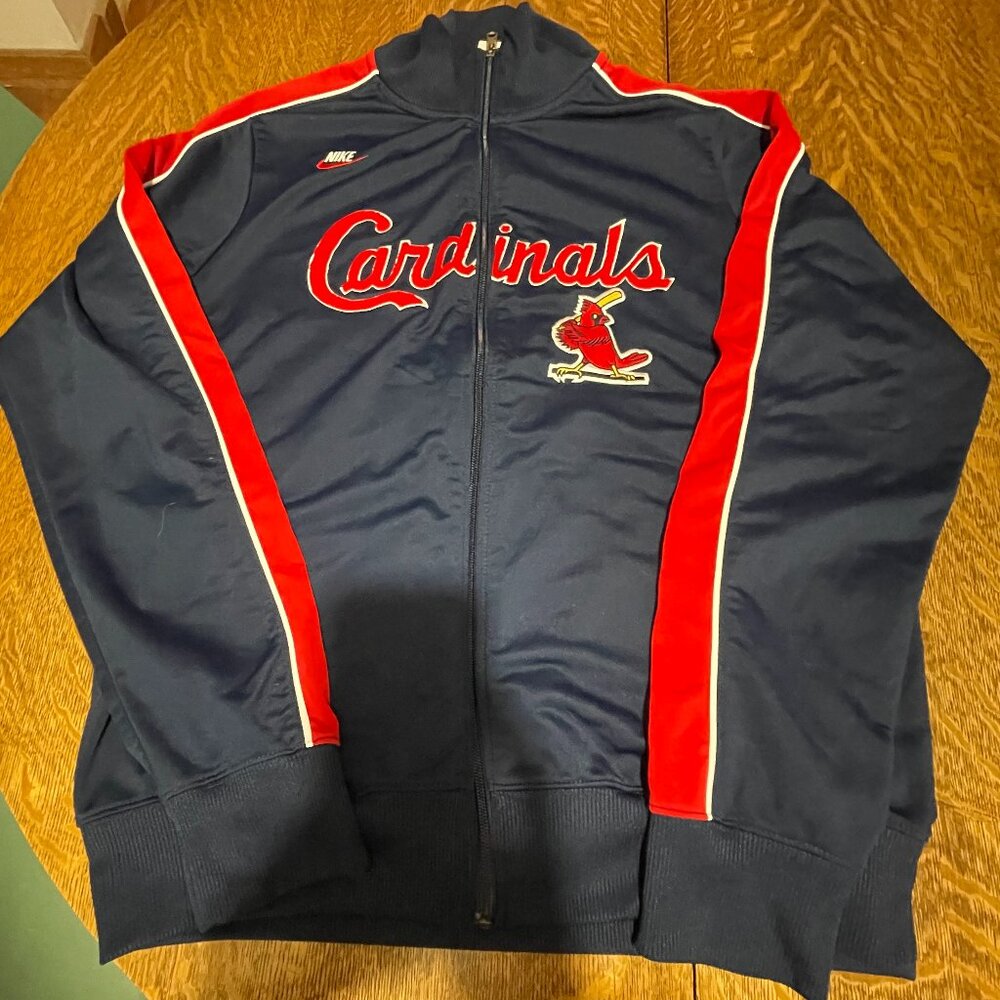 Baseball MLB St Louis Cardinals Nike Cooperstown Collection zip up jacket sz L
